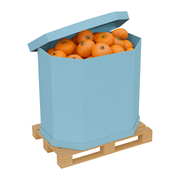 Plain cardboard pumpkin bin