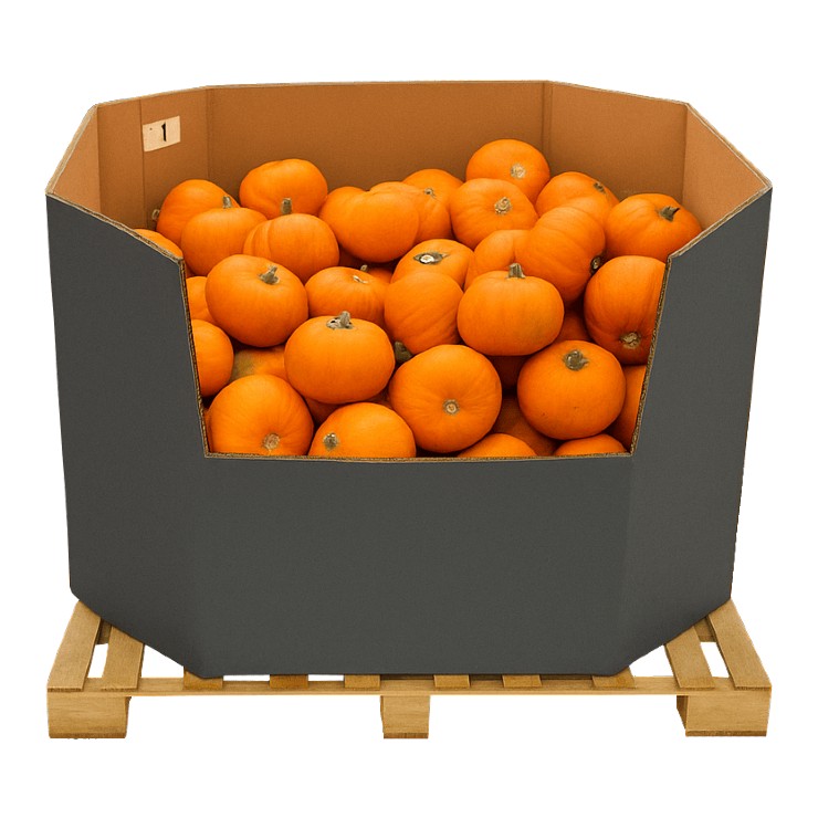 Cardboard pumpkin bins 740x740px