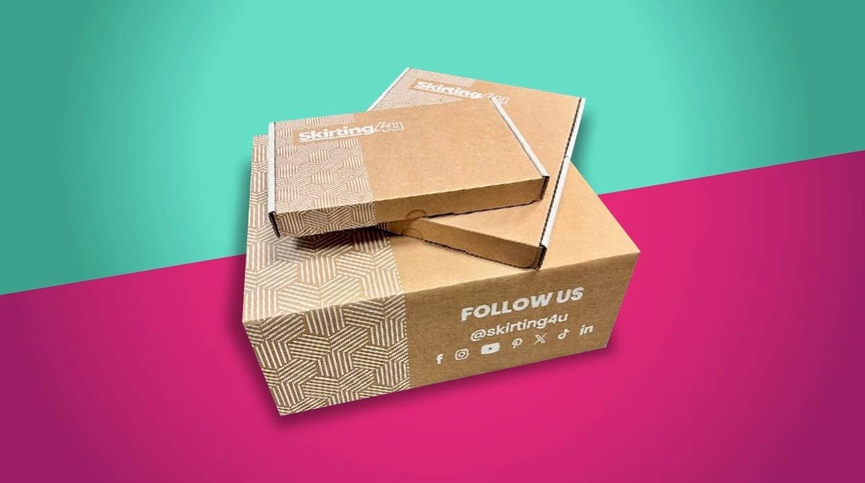 Skirting 4 U improved sustainability and customer unboxing by swapping plastic packaging for recyclable boxes