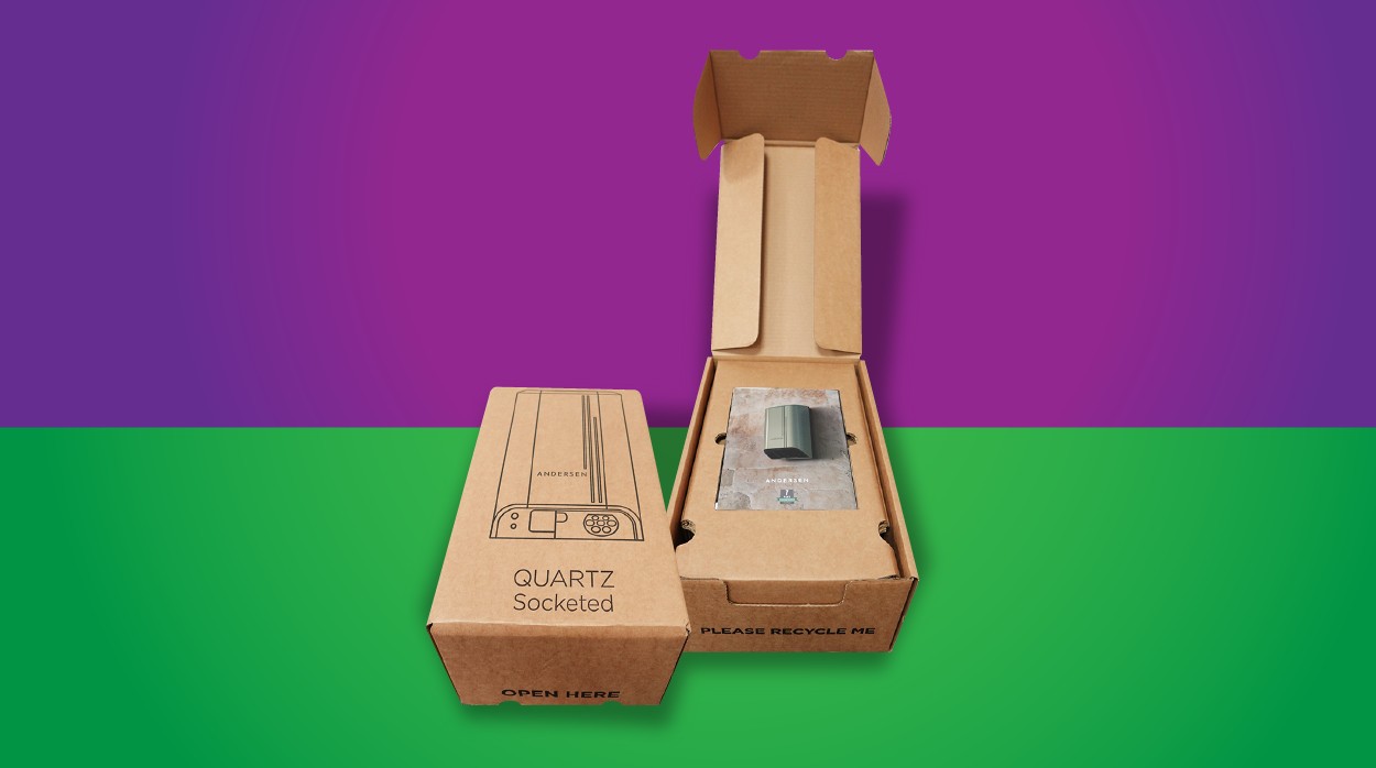 Sustainable EV car charger packaging for Andersen A3 and A4