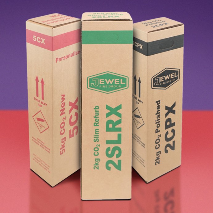 Un approved fire extinguisher packaging box