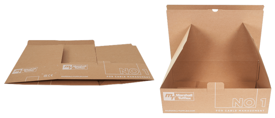 Folding cardboard shipping boxes