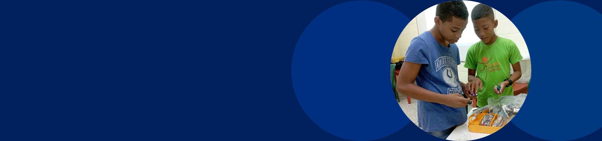 Children learning robotics